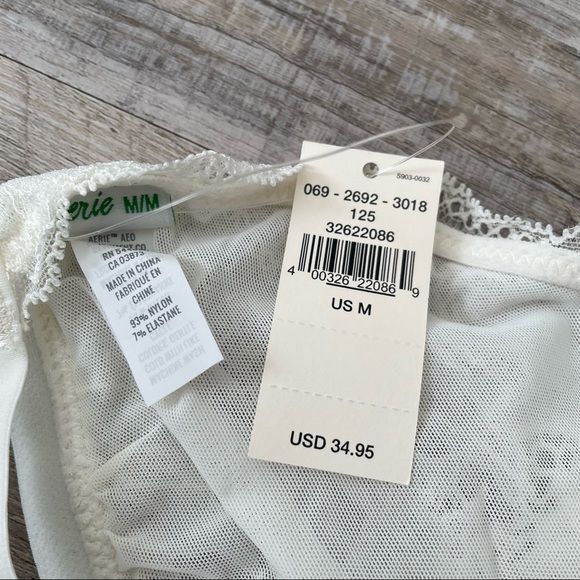 Aerie Hibiscus Lace Strappy Triangle Beaded Bralette - Picture 10 of 10